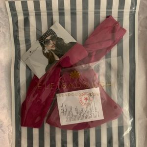 Lele Sadoughi Magenta Face Mask and Headband Set